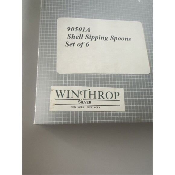 VTG WINTHROP Silver Plated Tea Sipping Spoons. Shell Resign/Original Package - Picture 5 of 7